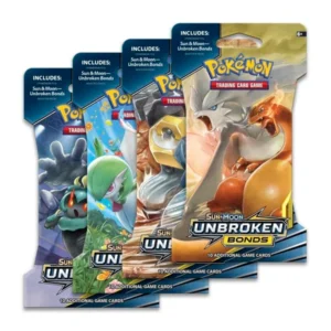 the pokémon tcg: sm10 unbroken bonds sleeved booster pack is a premium collectible designed for serious pokémon tcg collectors, resellers, and enthusiasts. this sleeved booster pack contains a curated selection of cards from the sm10 unbroken bonds expansion, including holo, full art, ultra rare, and secret rare cards, offering both display value and gameplay excitement. each card is professionally sleeved to preserve near mint collector grade condition, ensuring that your pack arrives ready for collection or play. pokémon fans worldwide prize sm10 unbroken bonds for its striking artwork, rare card potential, and high demand in the tcg hobby.