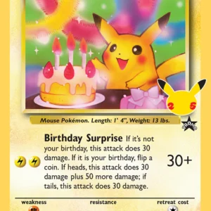 Birthday Pikachu Holo 25th Anniversary - Pokemon Celebrations